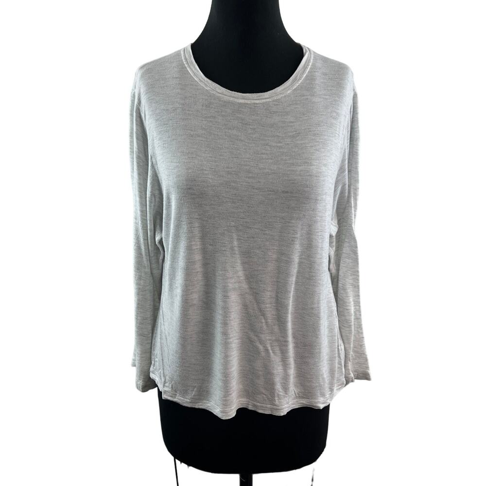 VINCE Heather Gray Top Round Neck Long Sleeve Classic Pullover Size Medium M